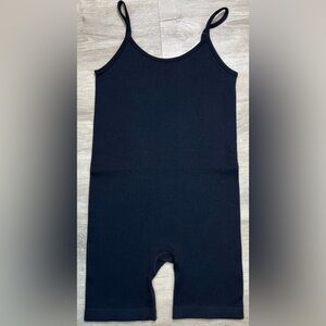 Elodie Ribbed Romper XS/S Black Bodysuit Stretch Spaghetti Strap Short NWT